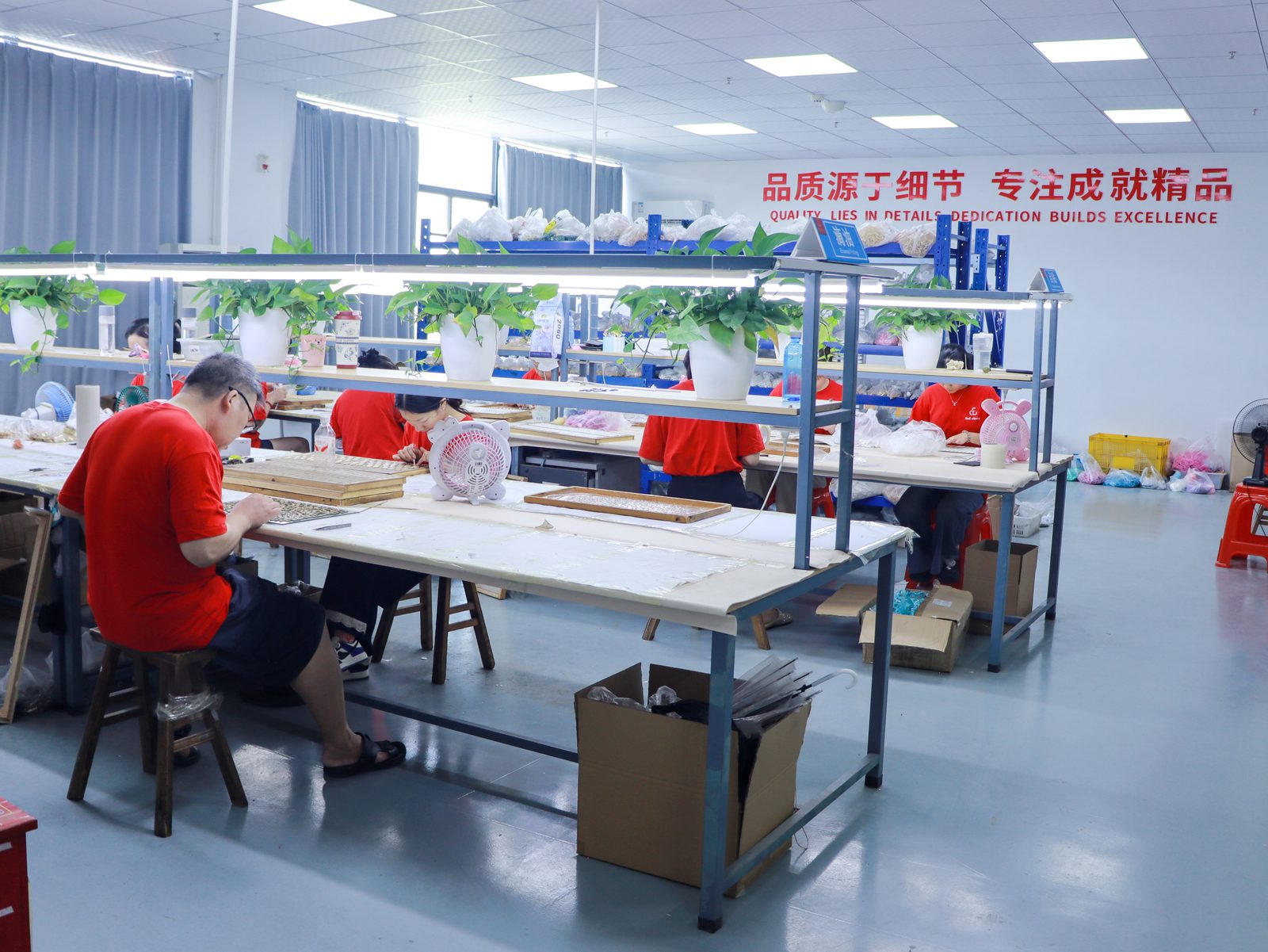 Assembly workshop panorama — Quality lies in detail, dedication builds excellence
