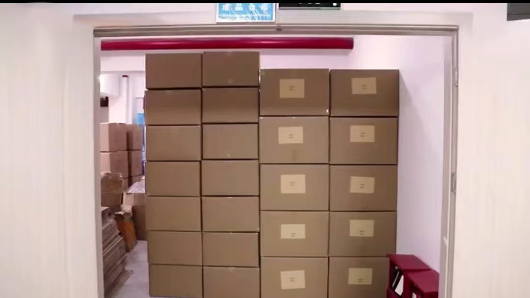 Warehouse with stacked export cartons ready for FOB Yiwu shipping