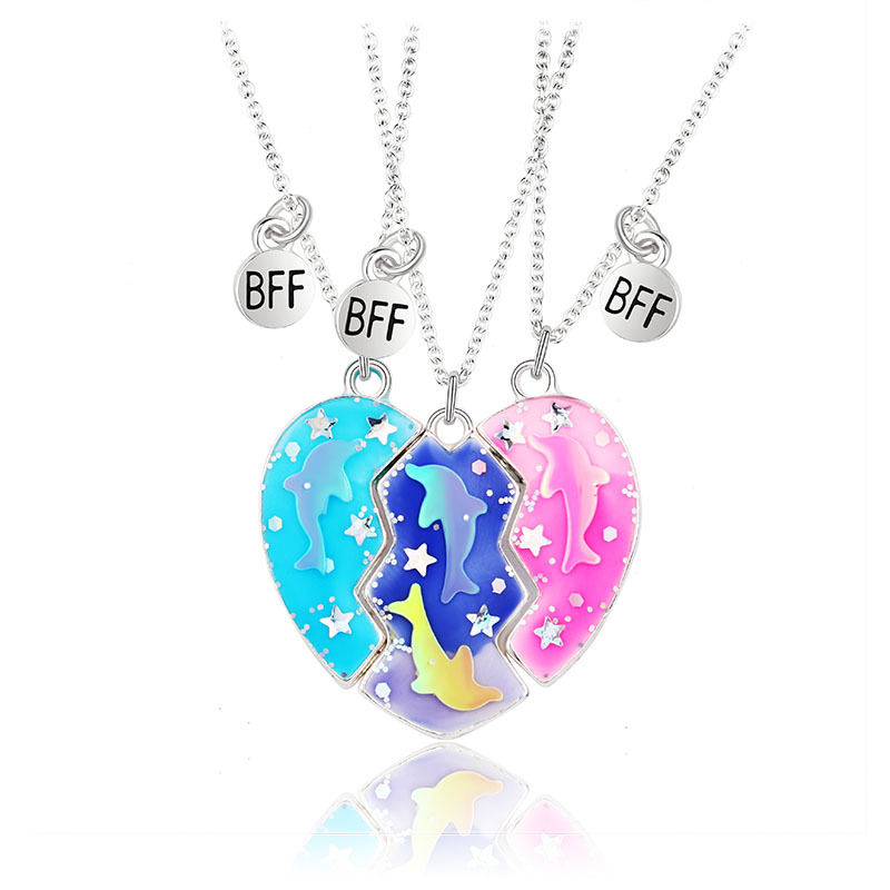 Dolphin Heart Magnet Necklace