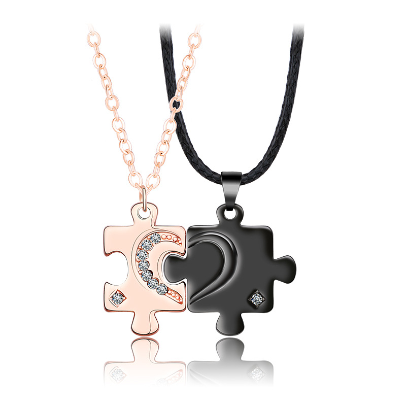 Puzzle Couple Necklace - image 1