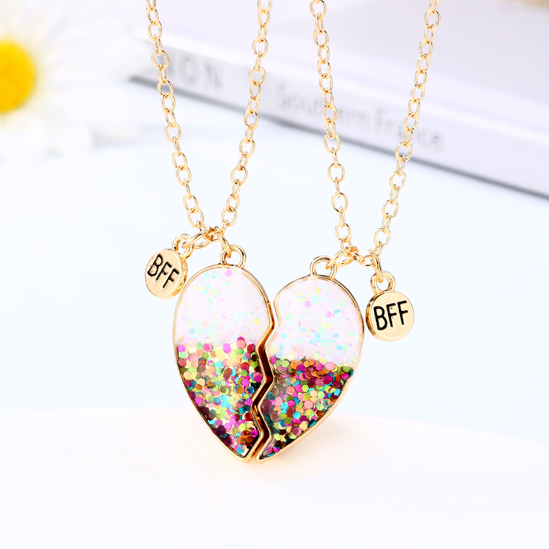 BFF Heart Magnet Necklace Set - image 1