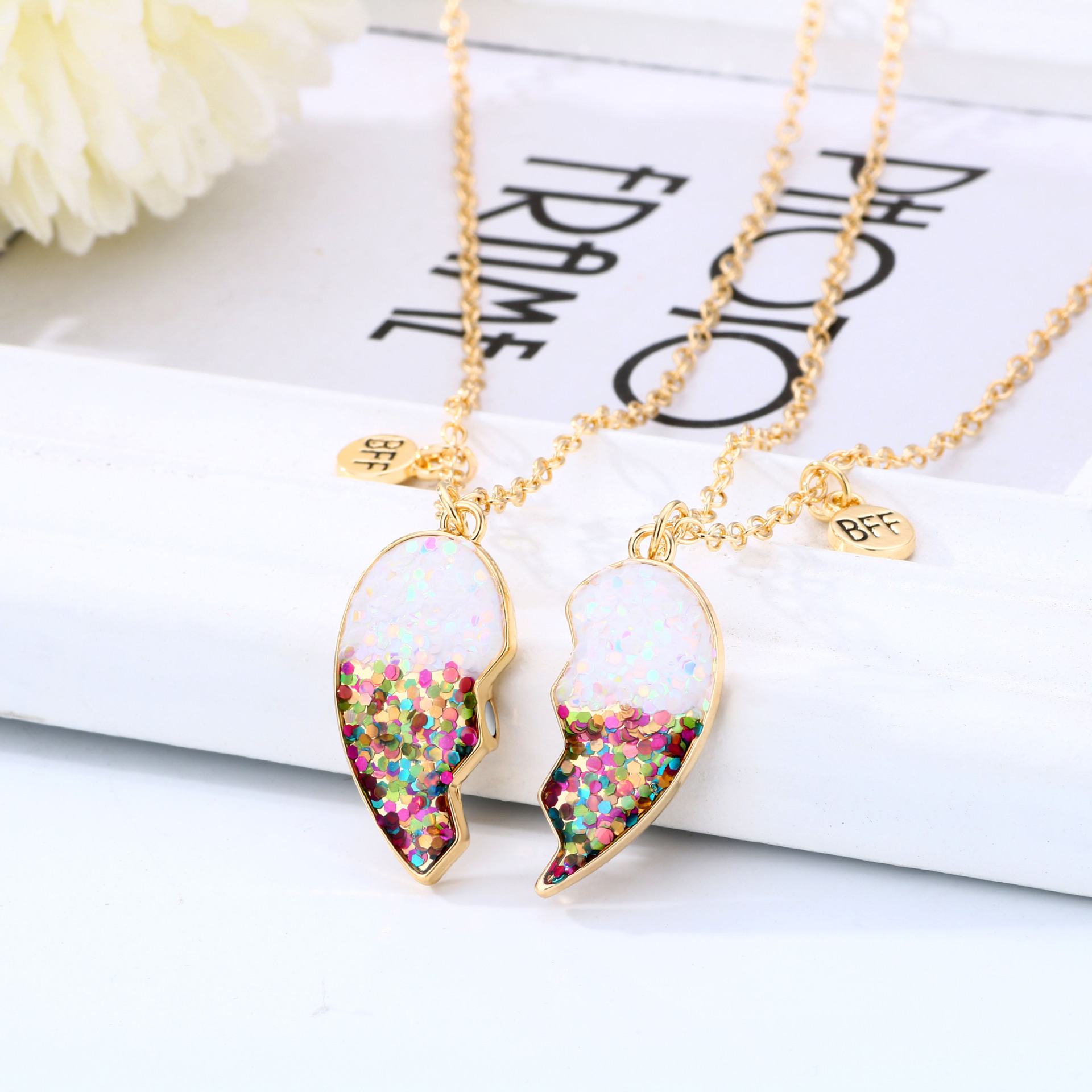BFF Heart Magnet Necklace Set - image 2