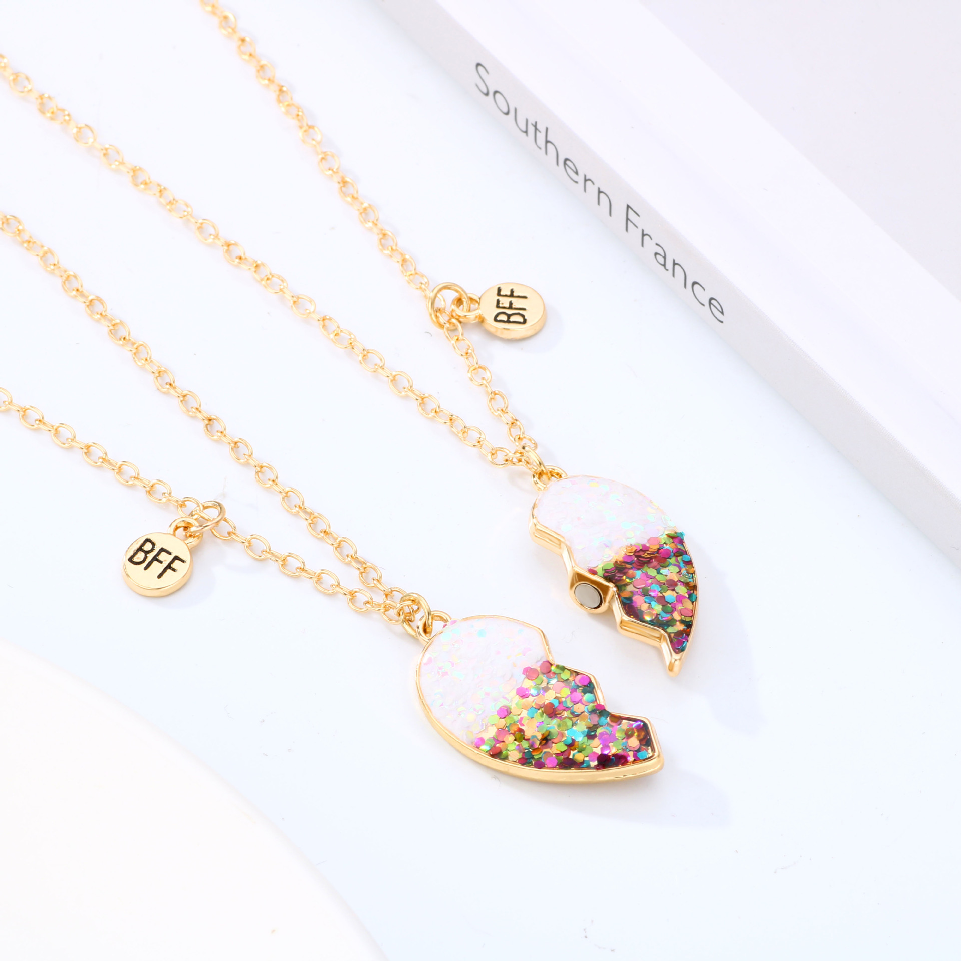 BFF Heart Magnet Necklace Set - image 3