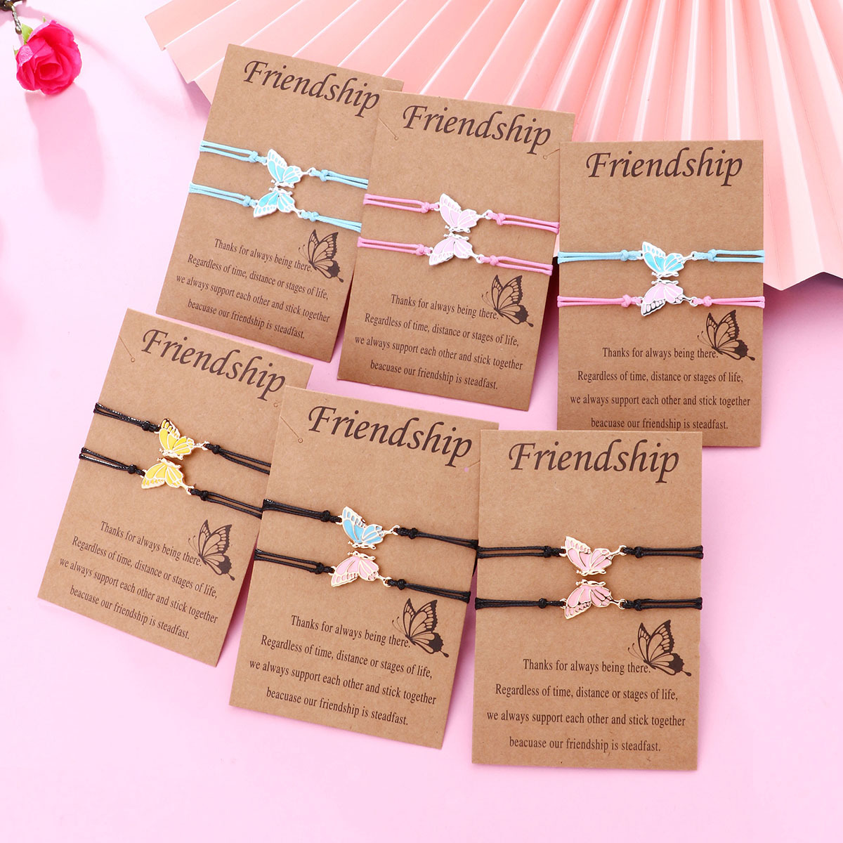 Butterfly Wax Cord Bracelet Set - image 1