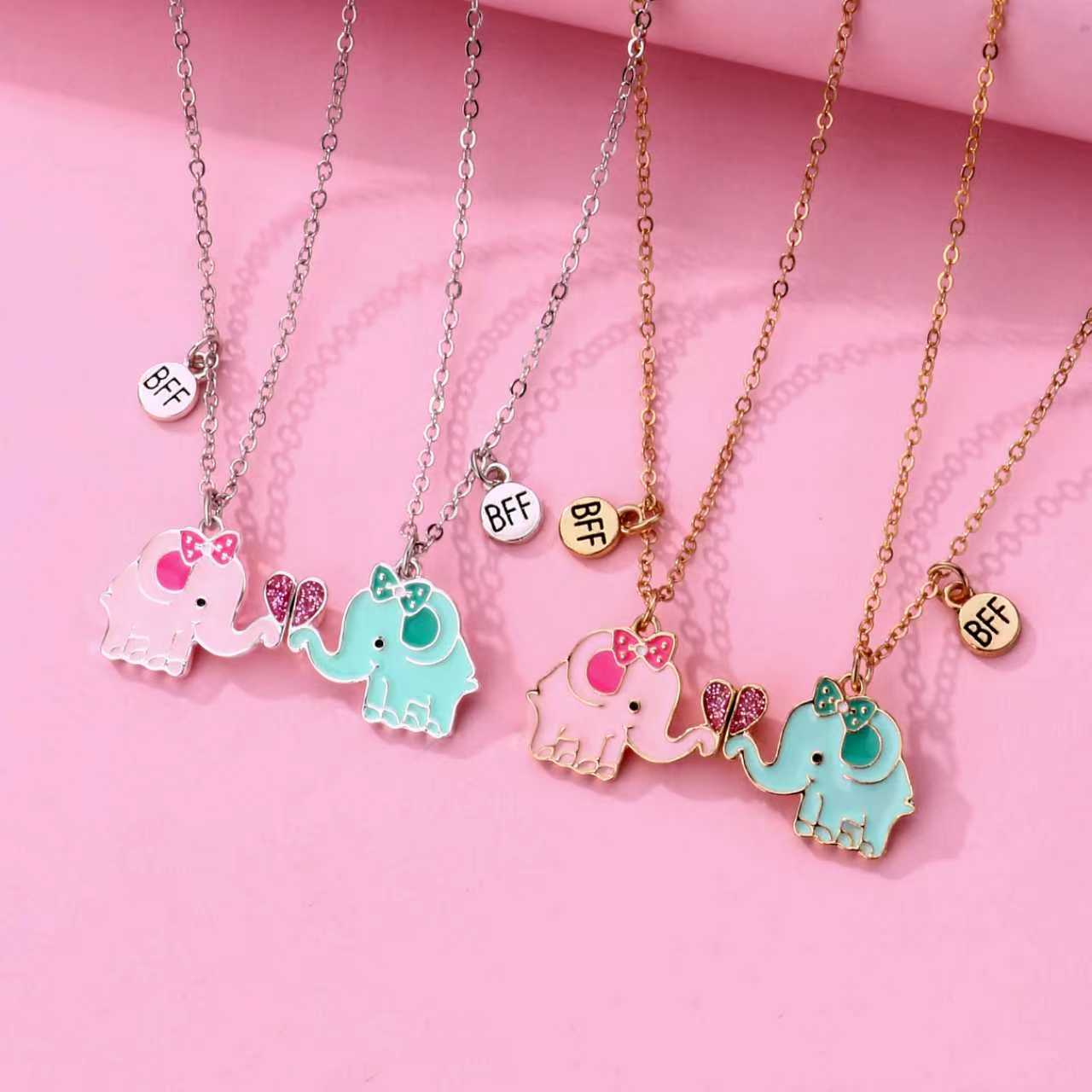 Bow Elephant Magnet Necklace - image 1
