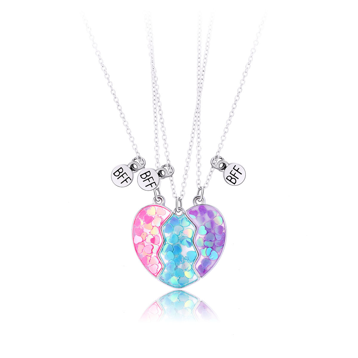 Glitter Heart Magnet Necklace Set - image 6