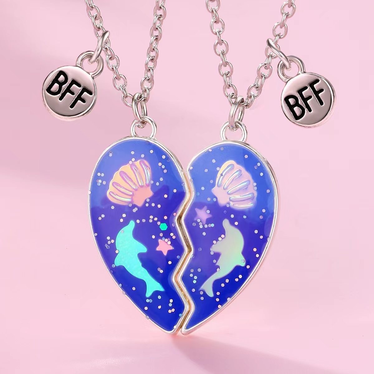 Heart Dolphin Shell Necklace - image 1
