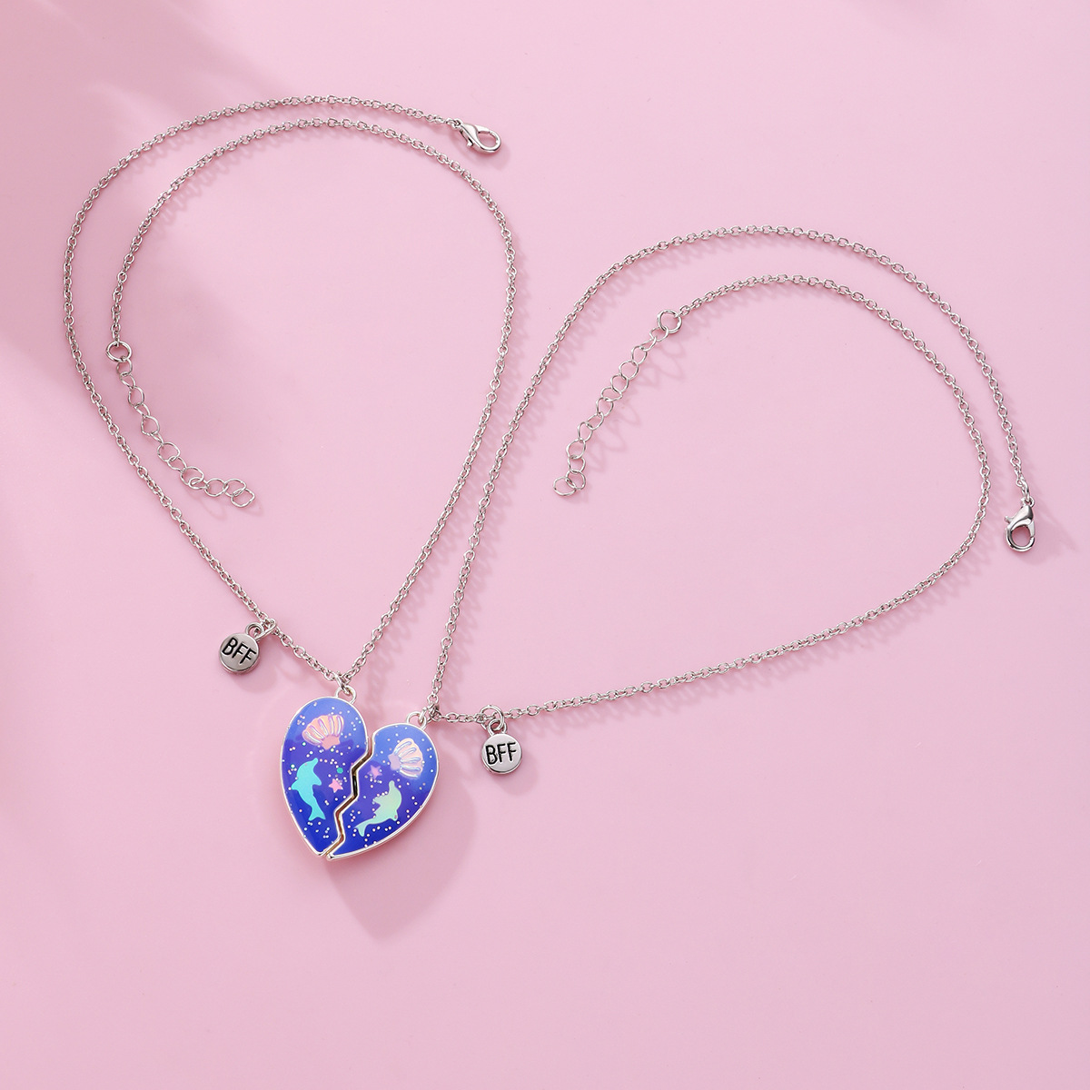Heart Dolphin Shell Necklace - image 3