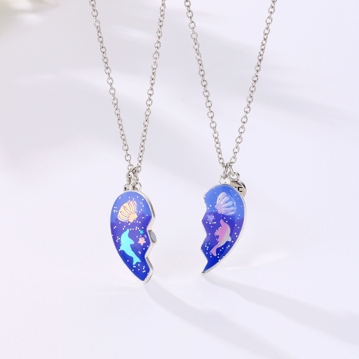 Heart Dolphin Shell Necklace - image 4