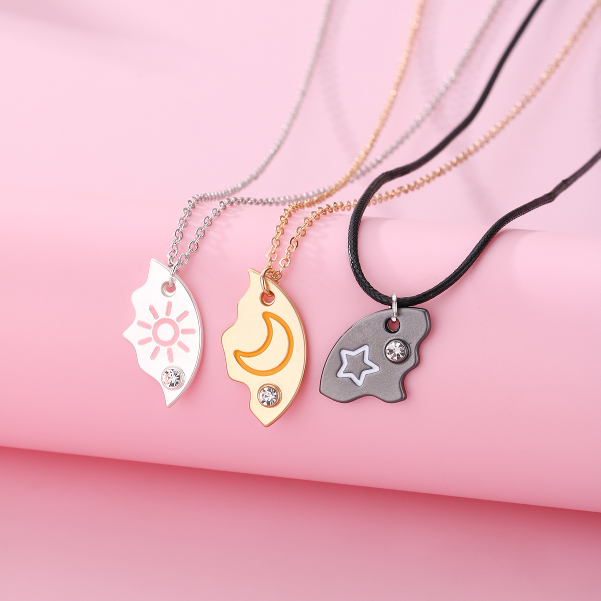 Star Moon Three-Person Necklace - image 2