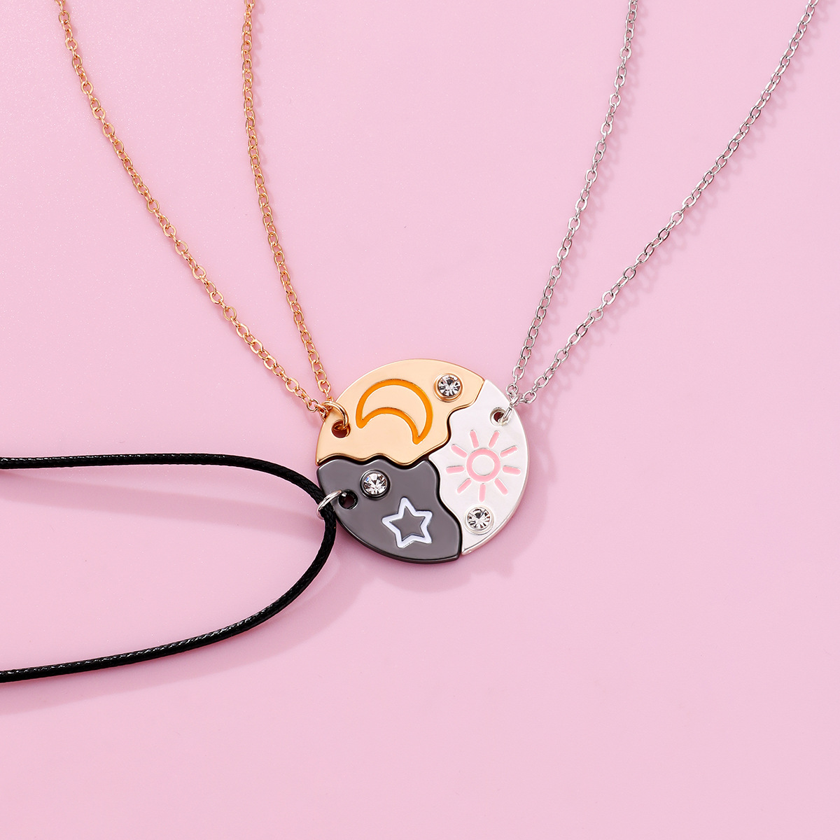 Star Moon Three-Person Necklace - image 3