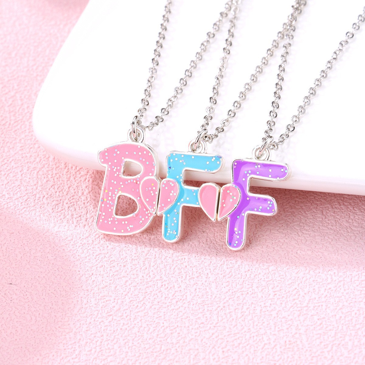 Letter Heart BFF Necklace Set - image 7