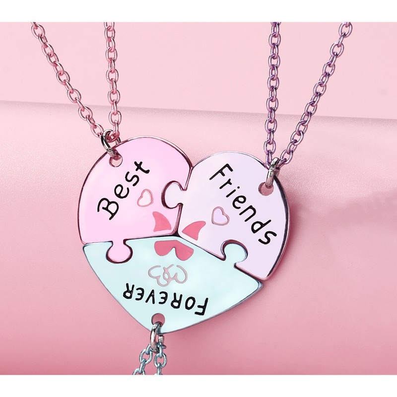 Colorful Heart BFF Necklace Set - image 1