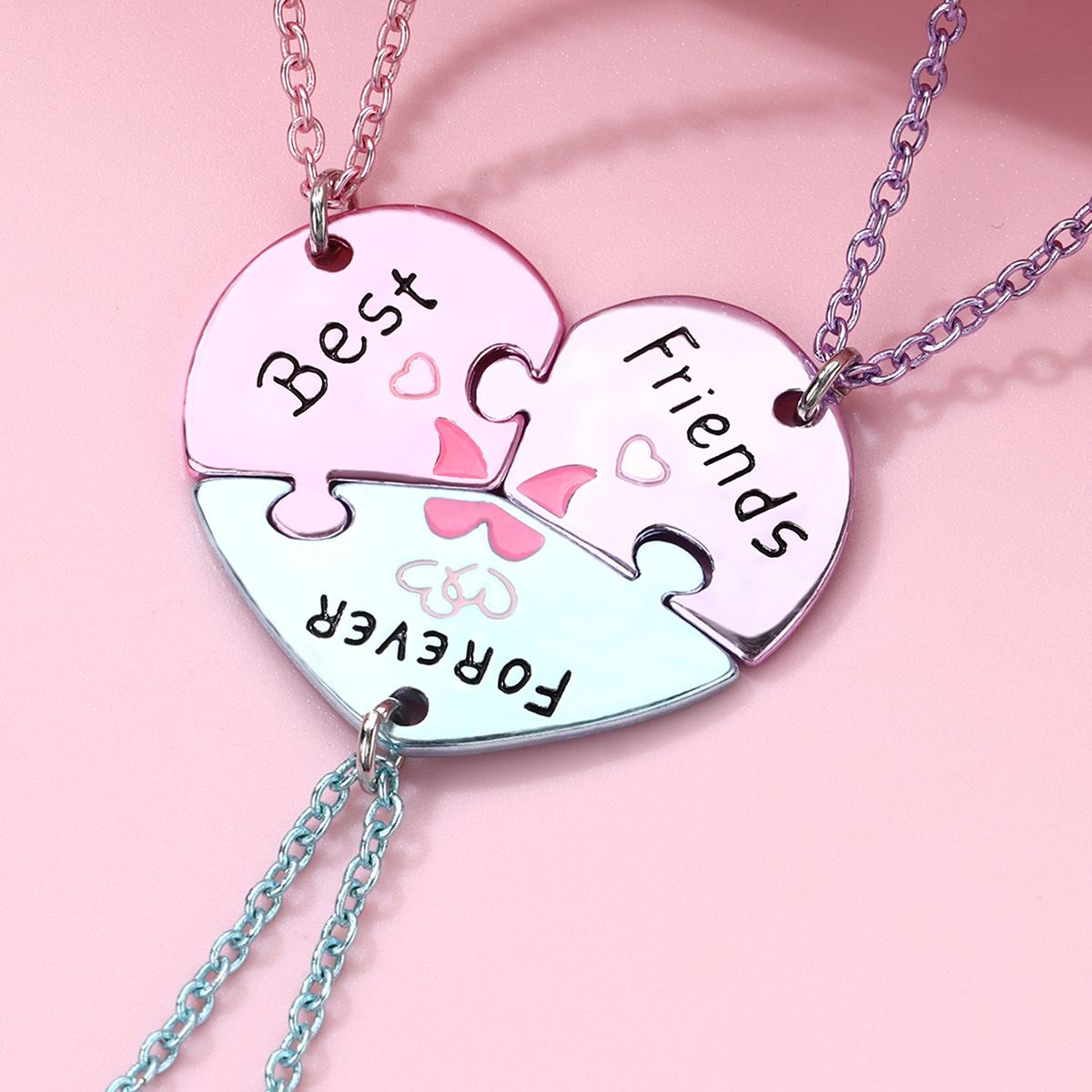 Colorful Heart BFF Necklace Set - image 2