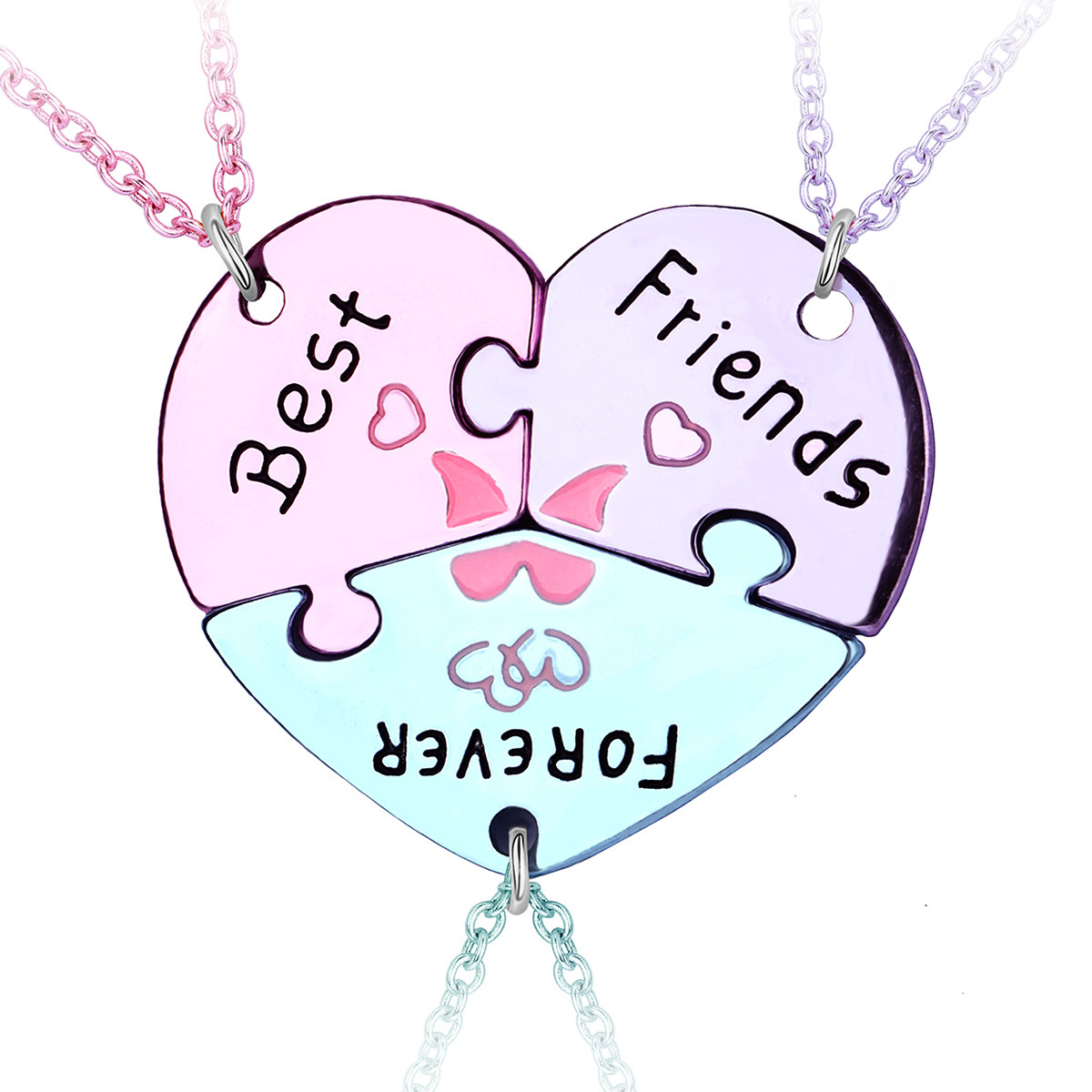Colorful Heart BFF Necklace Set - image 5