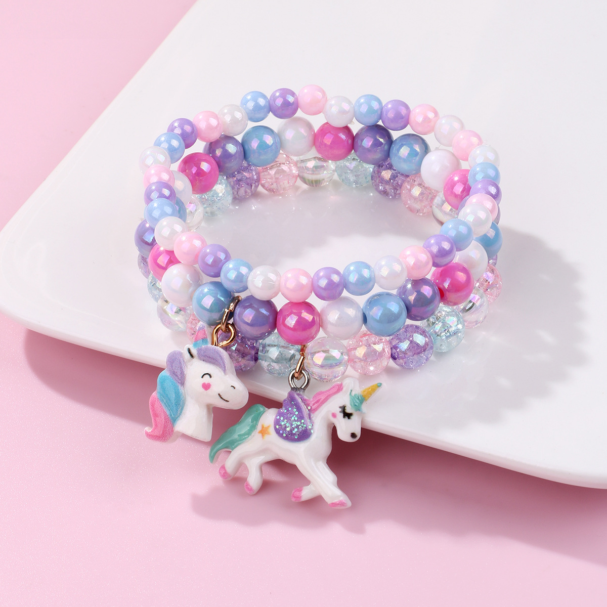 Unicorn Bead Bracelet Set - image 3